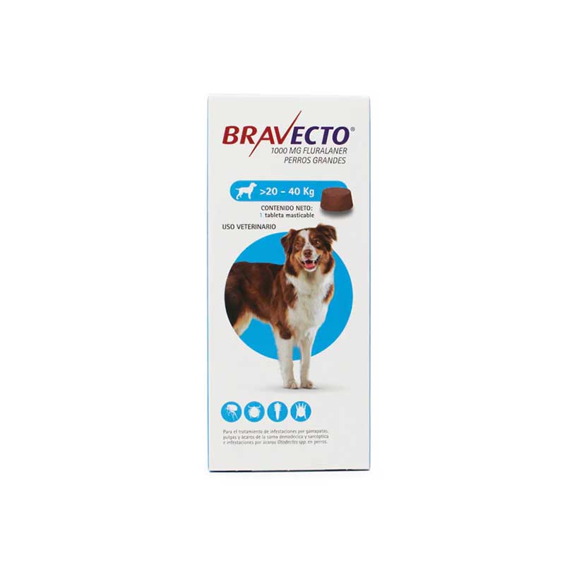 Bravecto 20 - 40 kg (1000 mg) - Robles Veterinaria - MSD