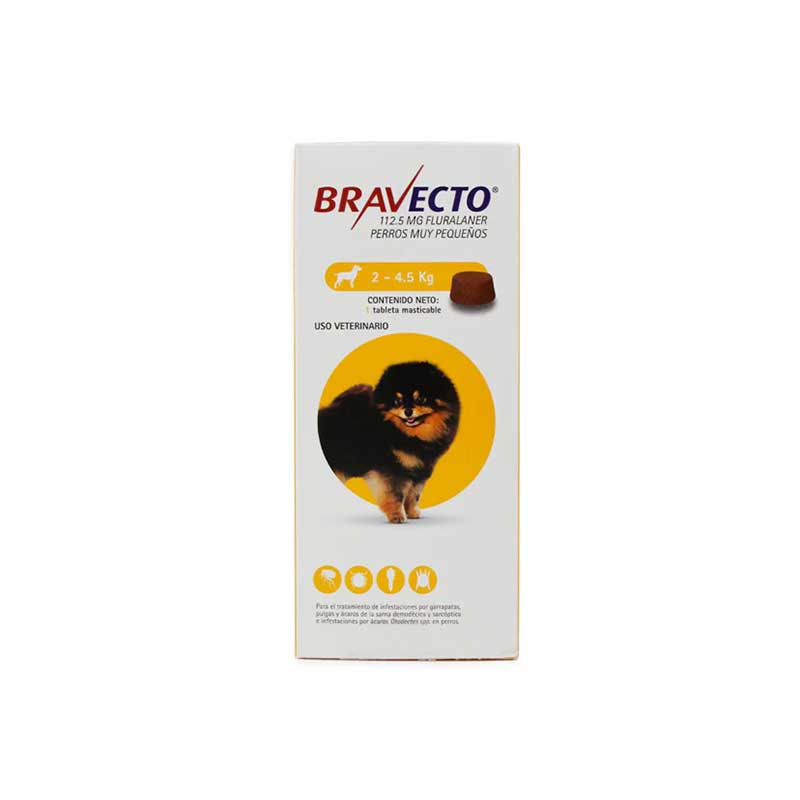 Bravecto 2 - 4.5 kg (112.5 mg) - Robles Veterinaria - MSD