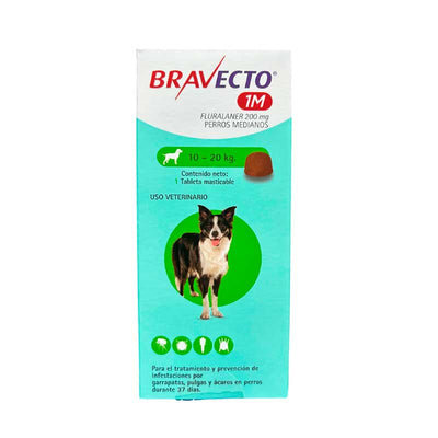 Bravecto 1M 10 - 20 kg (200 mg) - Robles Veterinaria - MSD