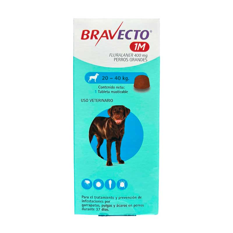 Bravecto 1M 20 - 40 kg (400 mg) - Robles Veterinaria -MSD