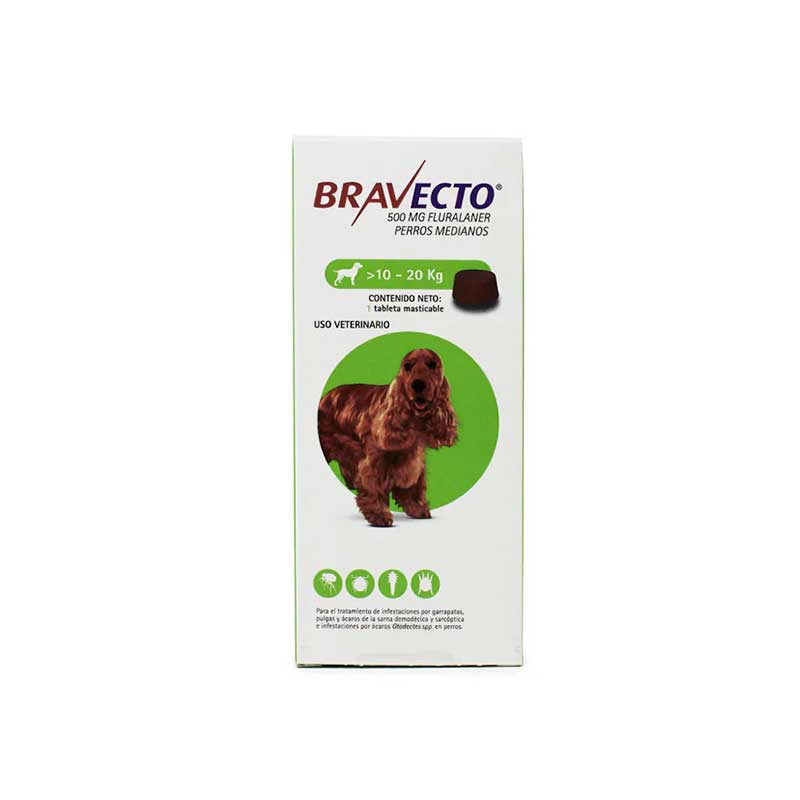 Bravecto 10 - 20 kg (500 mg) - Robles Veterinaria - MSD
