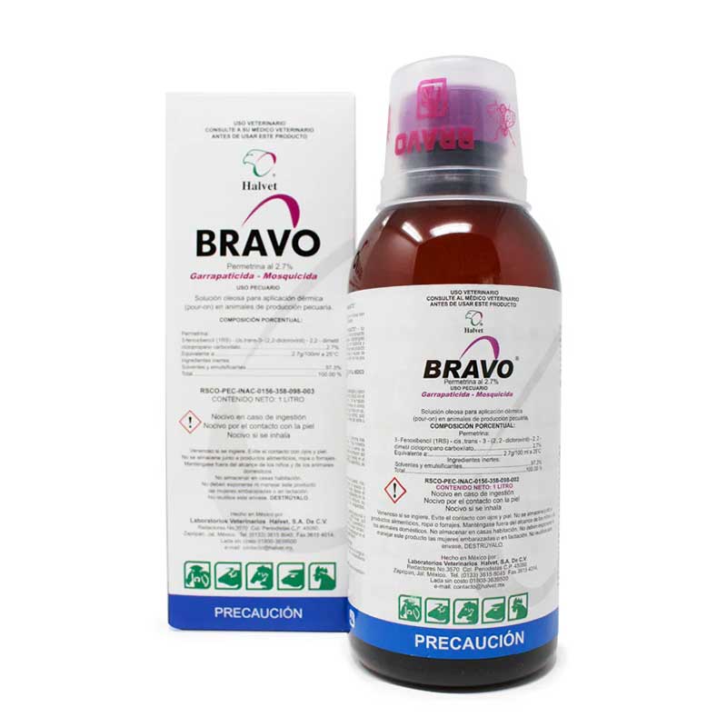 Bravo 2.7% Pour On 1 Litro - Robles Veterinaria - Halvet