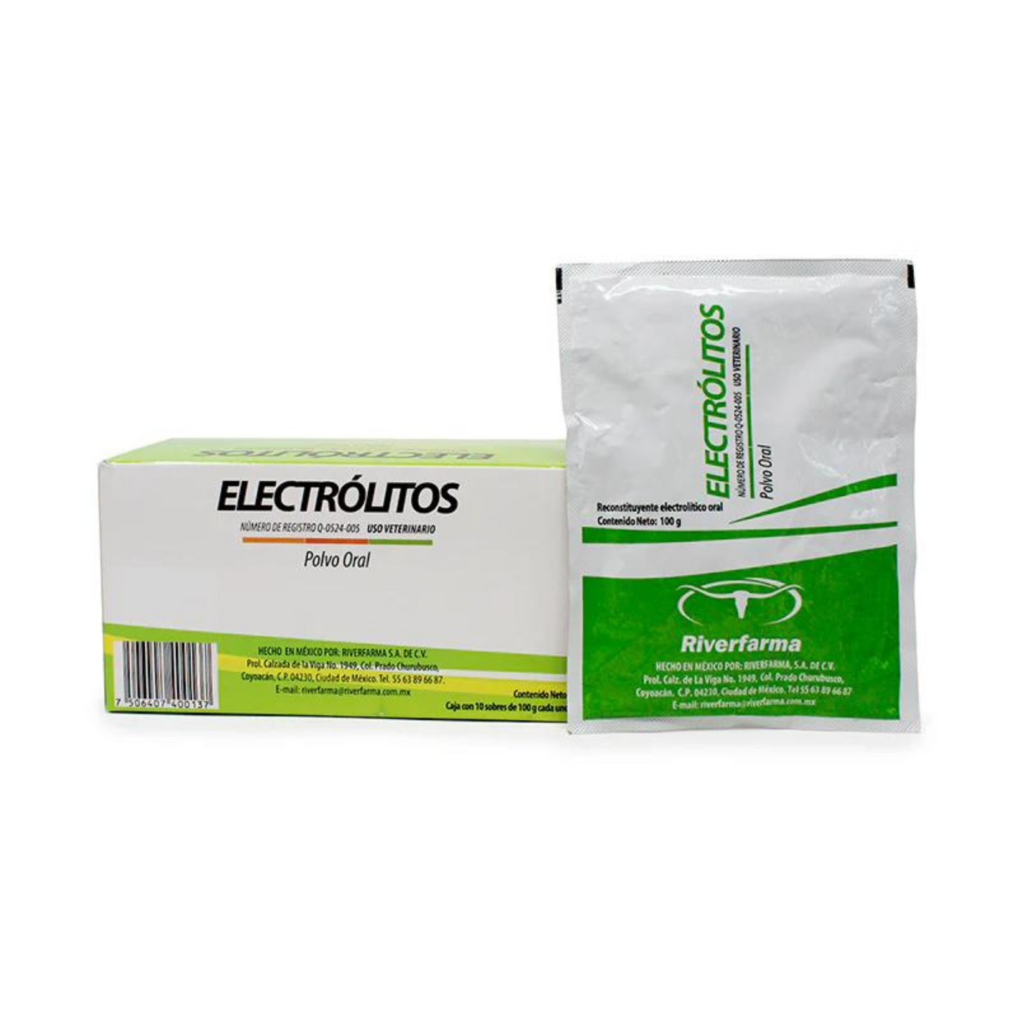 Electrólitos 10 Sobres de 100 g - Robles Veterinaria - Riverfarma