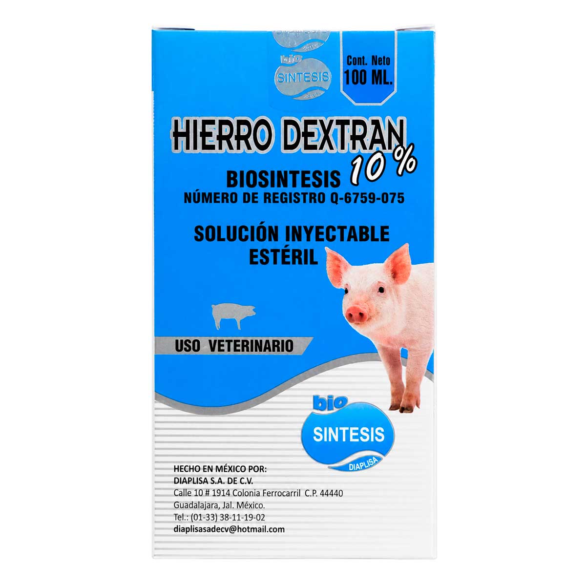 Hierro Dextran 10% 100 ml - Antianémico para Lechones - Diaplisa