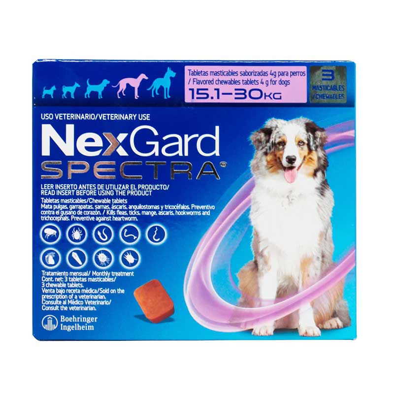 NexGard Spectra 15.1 - 30 kg 3 Tabletas - Robles Veterinaria - Boehringer Ingelheim