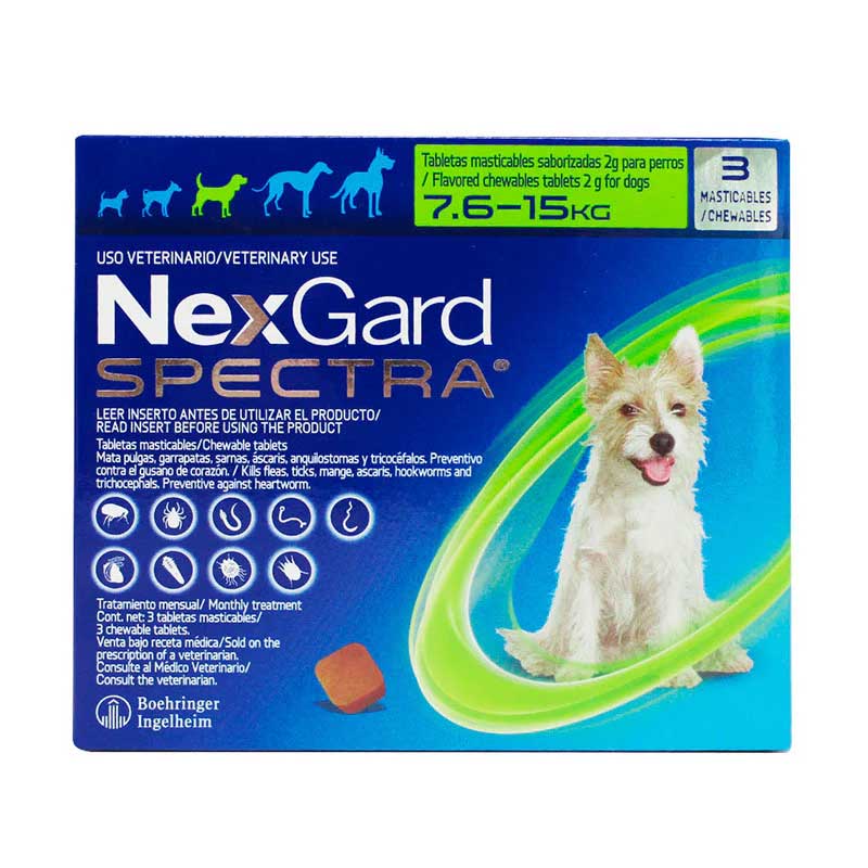 NexGard Spectra 7.6 - 15 kg 3 Tabletas - Robles Veterinaria - Boehringer Ingelheim