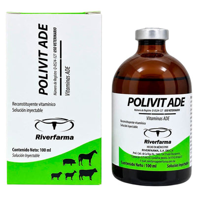 Polivit ADE Frasco con 100 ml - Reconstituyente Vitamínico Veterinario - Riverfarma