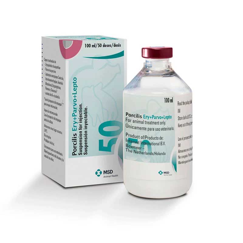 Porcilis Ery+Parvo+Lepto 100 ml 50 Dosis - Robles Veterinaria - MSD Salud Animal