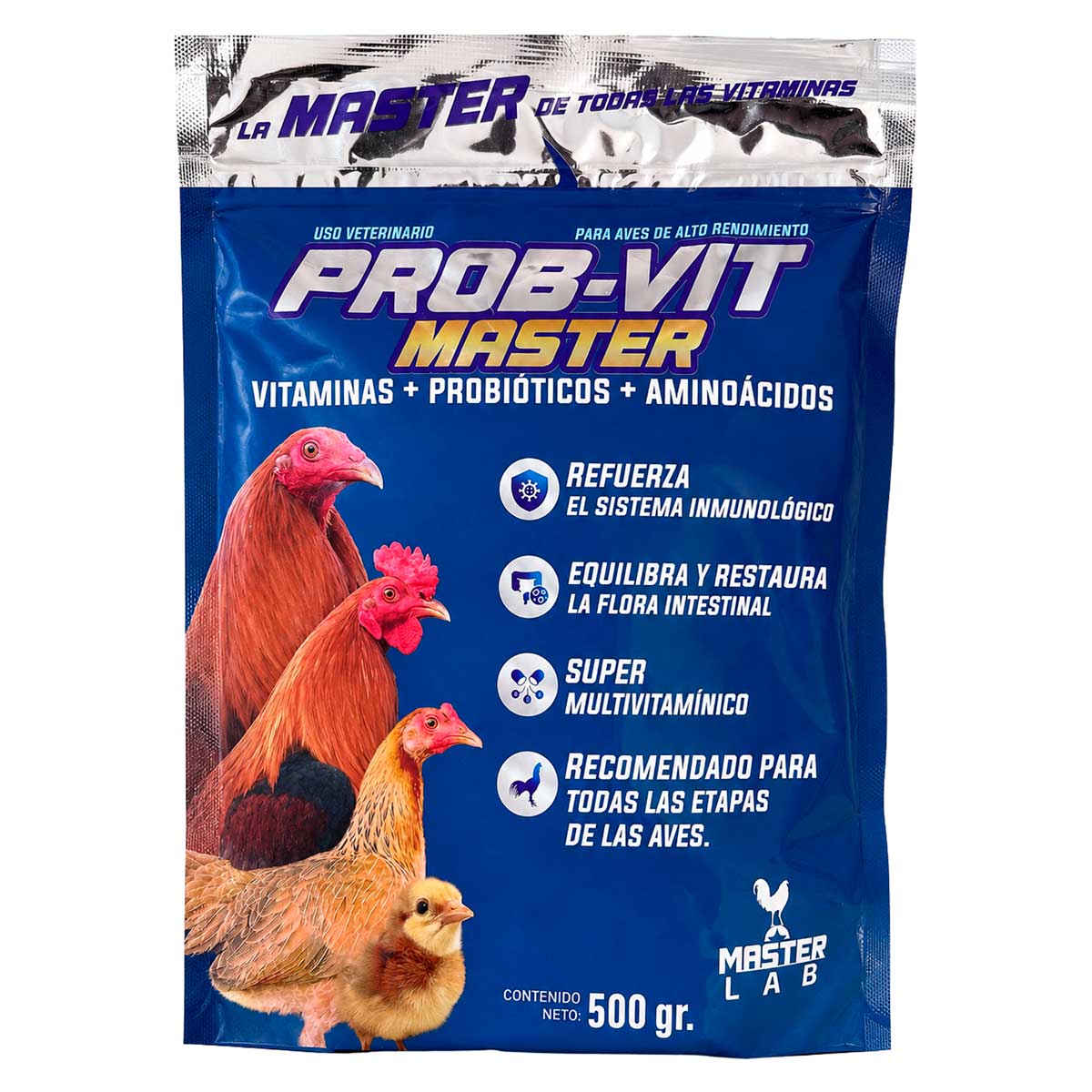 Prob-Vit Master 500 g - Vitaminas - Probióticos - Aminoácidos - MasterLab