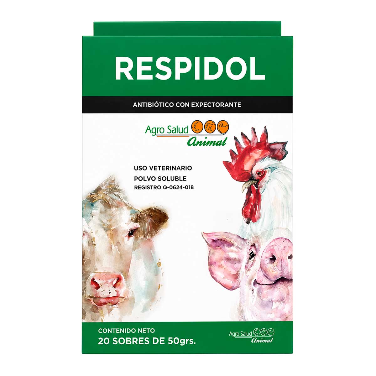 Respidol Caja con 20 Sobres de 50 g - Agro Salud Animal