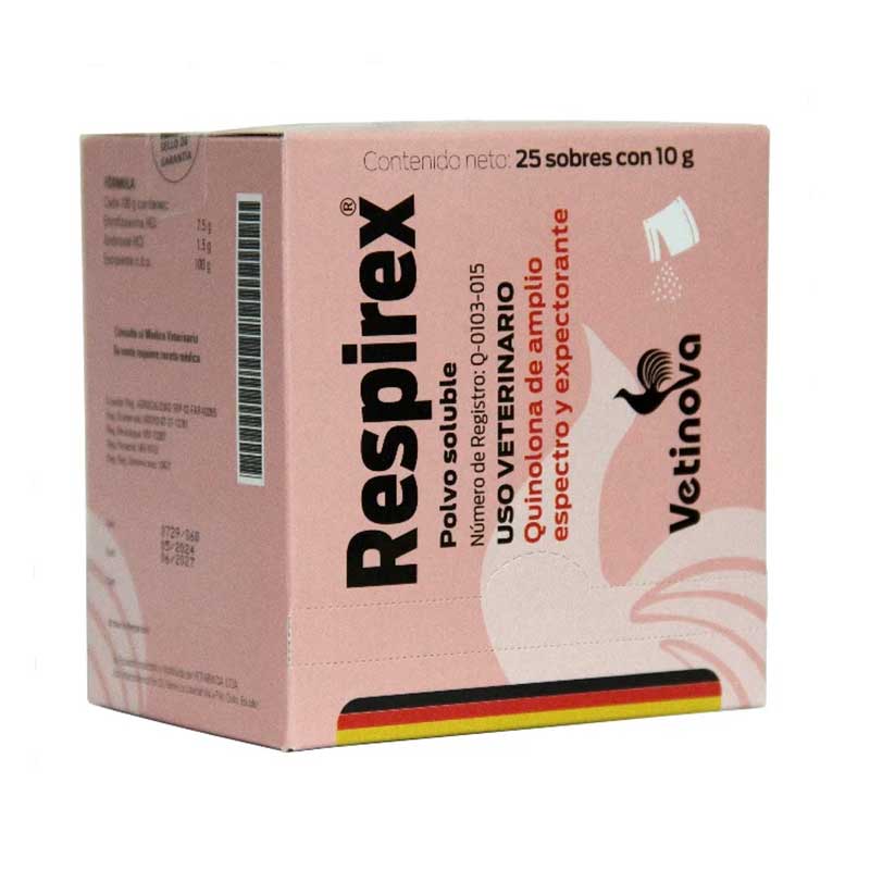 Respirex Polvo Caja con 25 Sobres de 10 g c/u - Robles Veterinaria - Vetinova