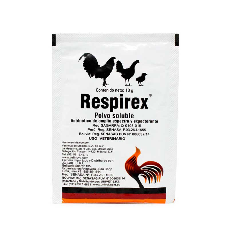 Respirex Polvo Caja con 25 Sobres de 10 g c/u - Robles Veterinaria - Vetinova