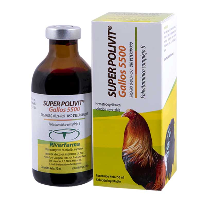 Super Polivit Gallos 5500 50 ml - Robles Veterinaria - Riverfarma