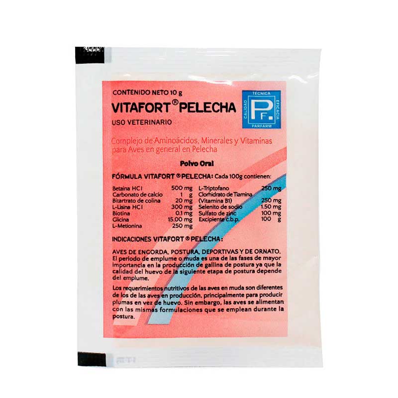 Vitafort Pelecha 10 g - Robles Veterinaria - Parfarm