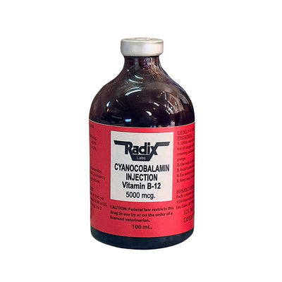 Vitamina B-12 5000 mcg Cyanocobalamin 100 ml - Robles Veterinaria - Radix