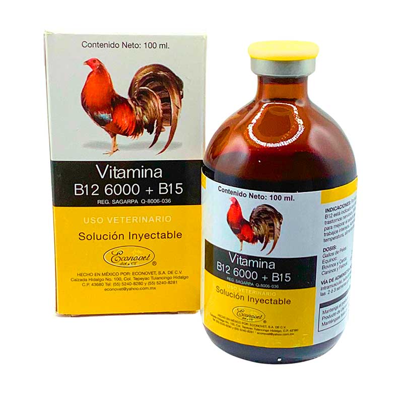Vitamina B12 6000 + B15 100 ml - Robles Veterinaria - Econovet