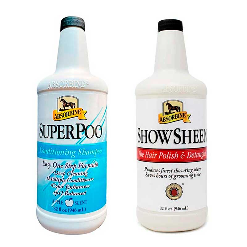 Absorbine Show Sheen 946 ml + Absorbine Super Poo 946 ml - Robles Veterinaria