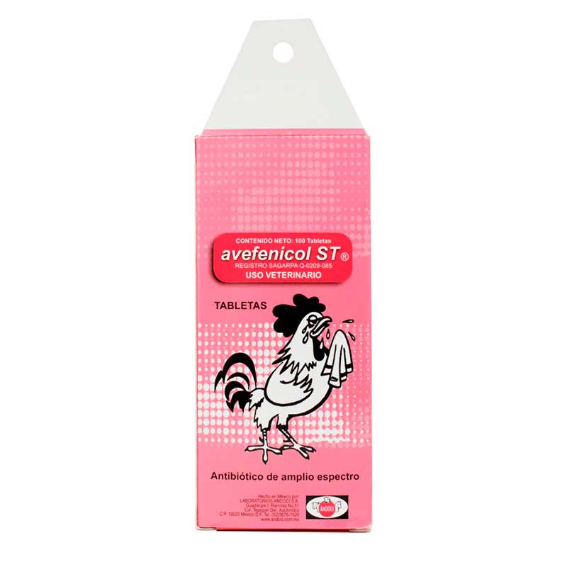 Avefenicol 100 Tabletas - Robles Veterinaria - Andoci