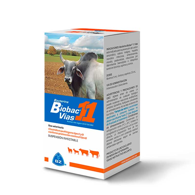 Bacterina Biobac 11 Vías 100 ml - Robles Veterinaria - Bio Zoo