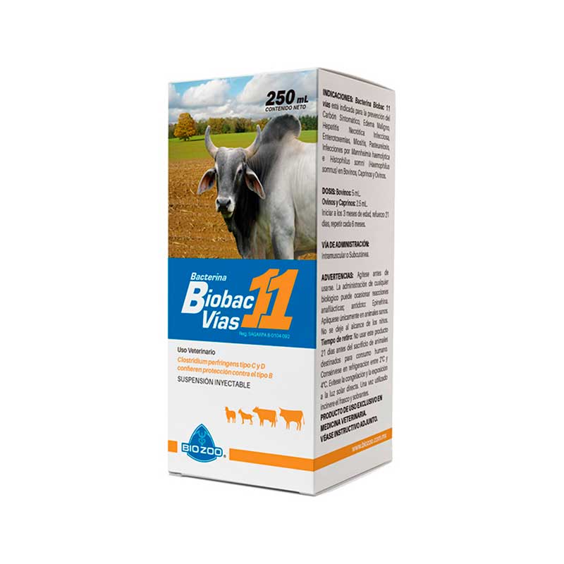 Bacterina Biobac 11 Vías 250 ml - Robles Veterinaria - Bio Zoo