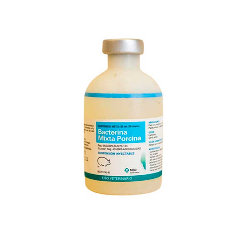 Bacterina Mixta Porcina 10 Dosis 50 ml - Robles Veterinaria - MSD Salud Animal