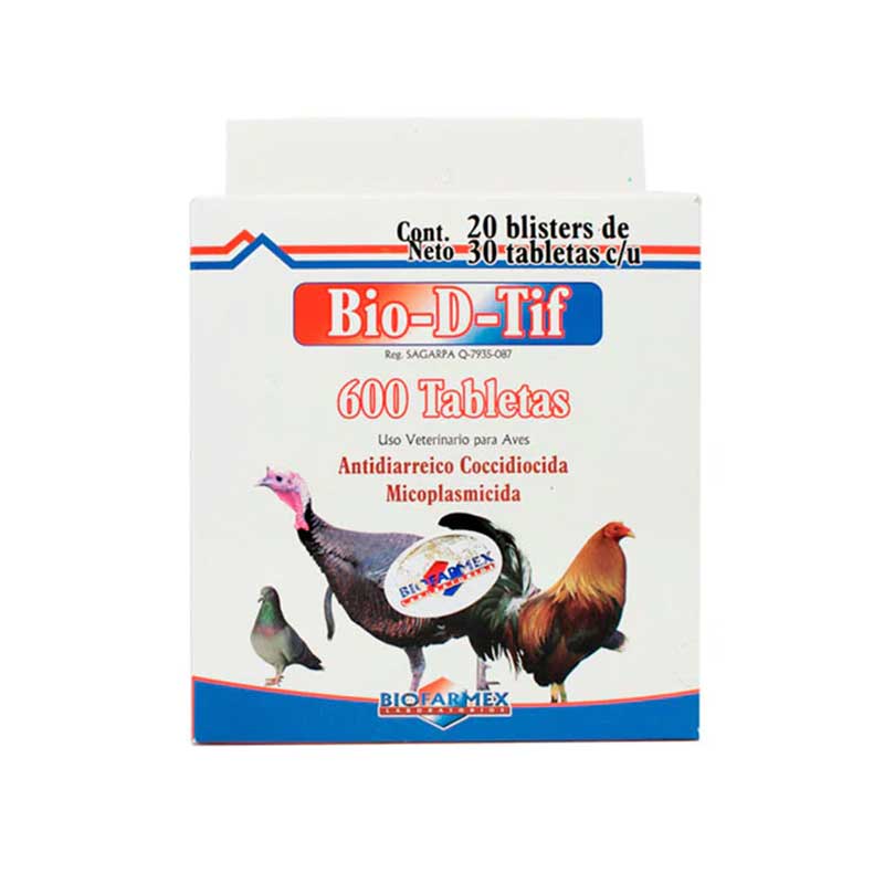 Bio-D-Tif 600 Tabletas - Robles Veterinaria - Biofarmex