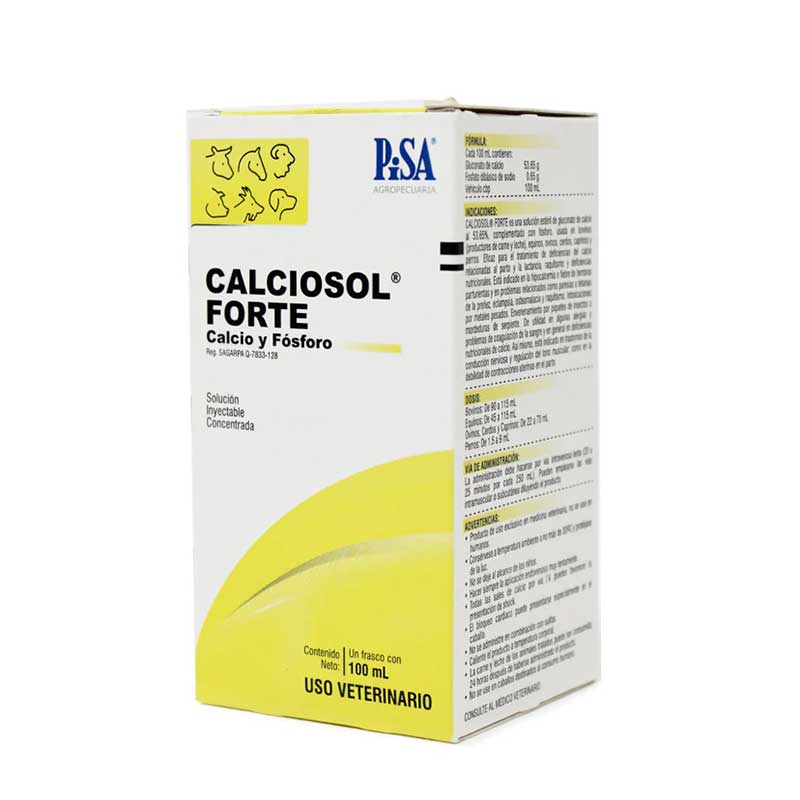 Calciosol Forte 100 ml - Robles Veterinaria - PiSA Agropecuaria