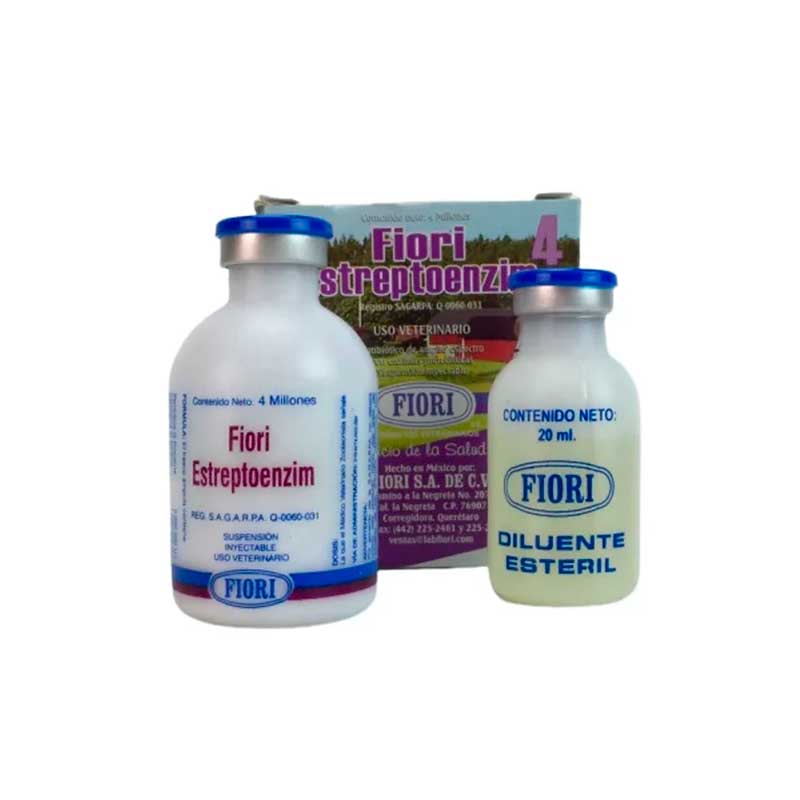 Fiori Estreptoenzim 4 Millones 20 ml - Robles Veterinaria - Fiori