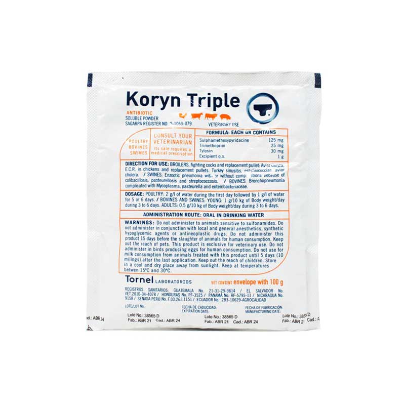 Koryn Triple 100 g - Robles Veterinaria - Tornel