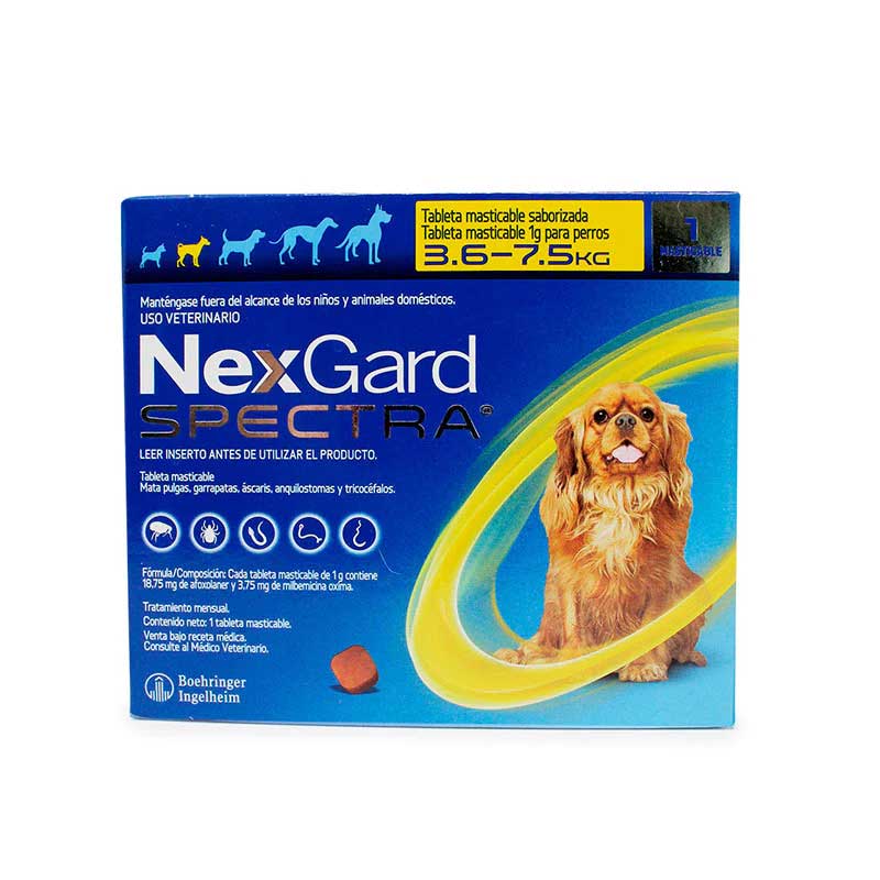 NexGard Spectra 3.6 - 7.5 kg 1 Tableta - Robles Veterinaria - Boehringer Ingelheim - Merial