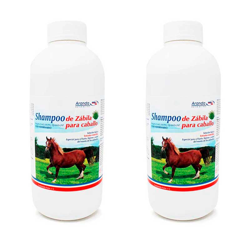 Shampoo de Zábila para Caballo 1 Litro (2 piezas) - Robles Veterinaria