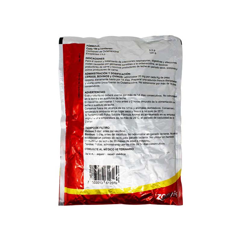 Terramicina Polvo Soluble Fórmula Animal 200 g - Robles Veterinaria - Zoetis