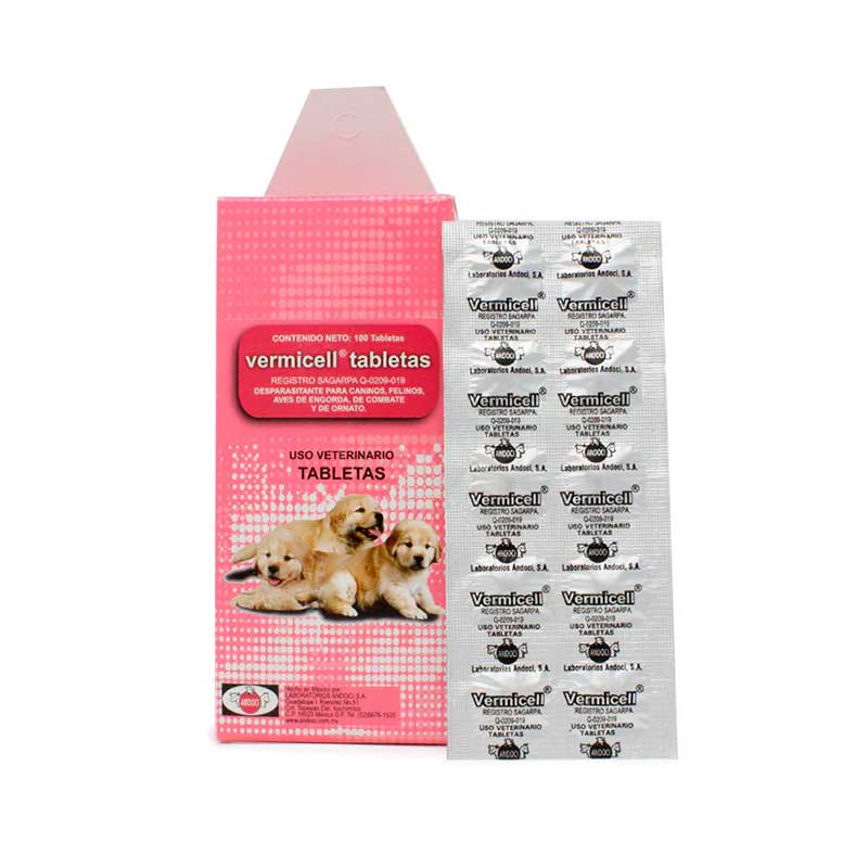 Vermicell 100 Tabletas - Robles Veterinaria - Andoci