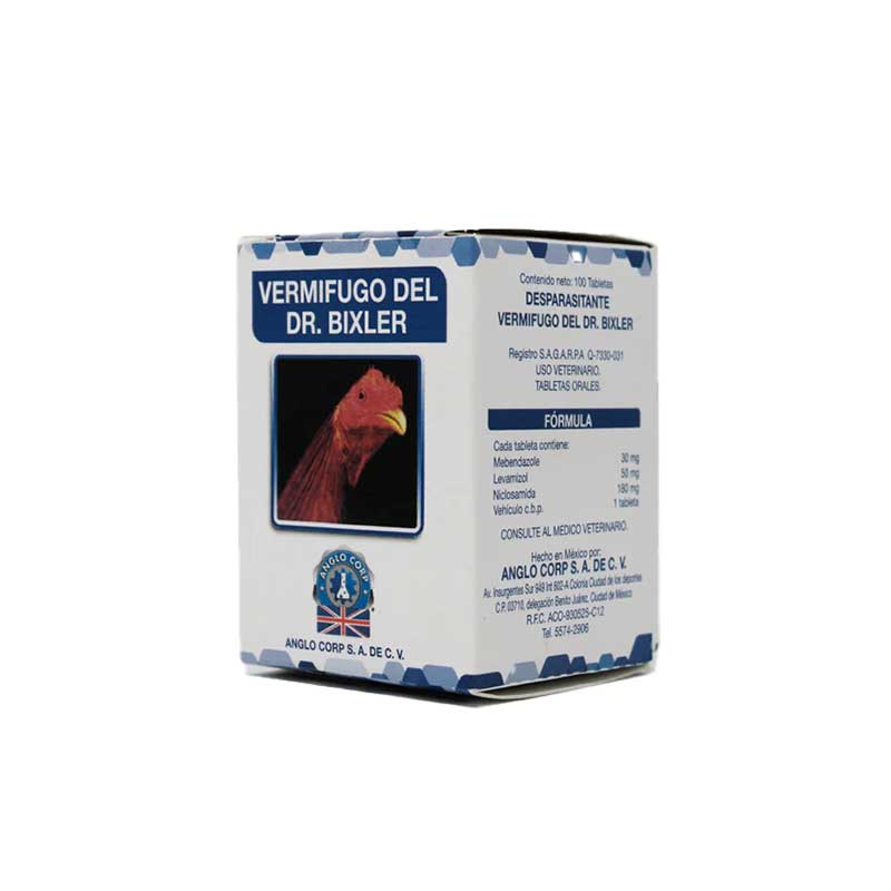 Vermifugo del DR. Bixler 100 Tabletas - Robles Veterinaria - Anglo Corp