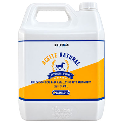 Aceite Natural +Caballo 3.79 Litros - Suplemento Ideal para Caballos de Alto Rendimiento - Nutrimás Animal