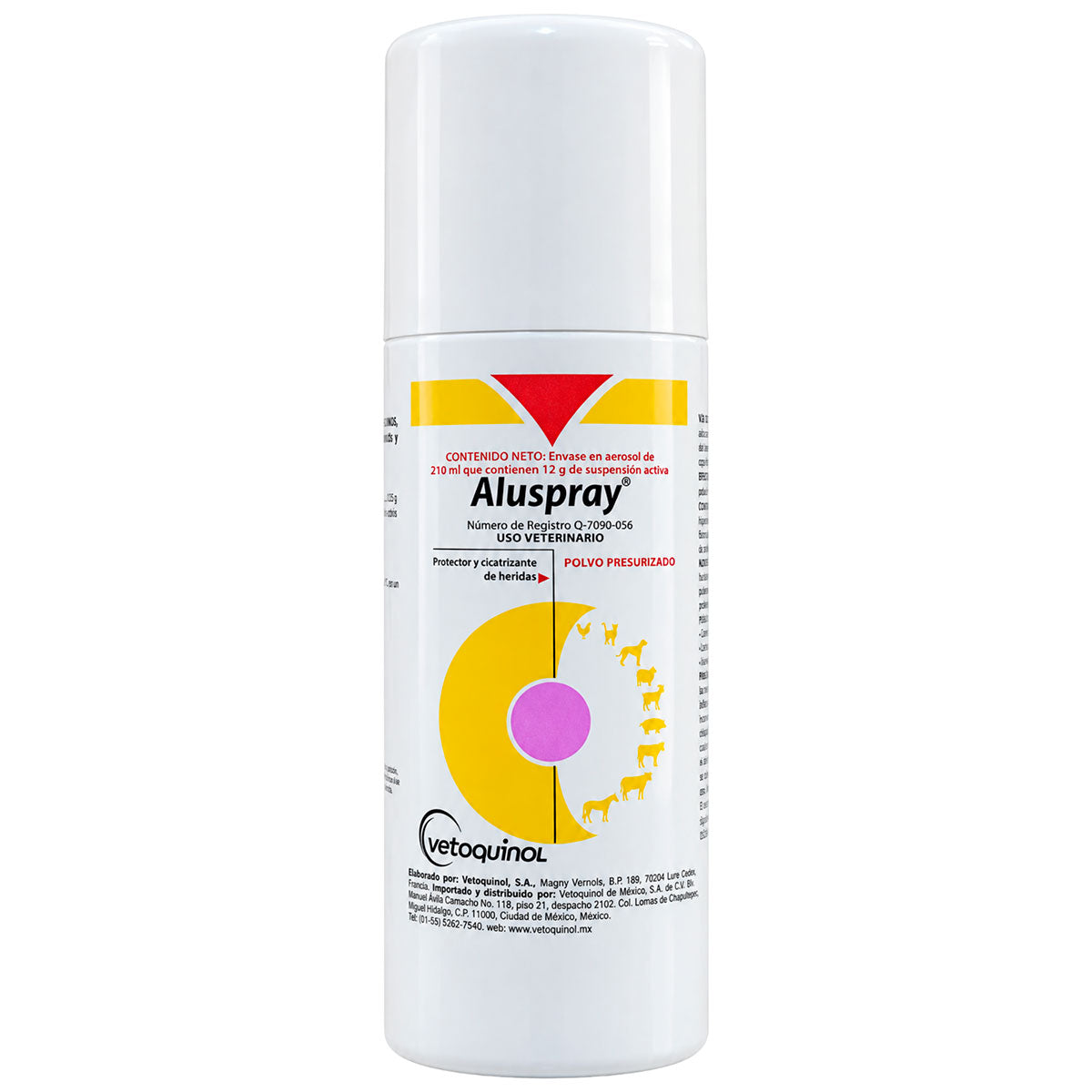 Aluspray 210 ml - Protector y Cicatrizante de Heridas - Polvo Presurizado - Vetoquinol