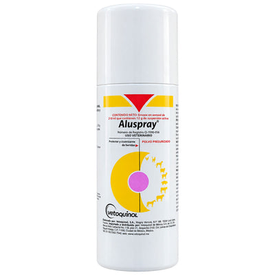 Aluspray 210 ml - Protector y Cicatrizante de Heridas - Polvo Presurizado - Vetoquinol