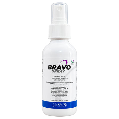 Bravo Spray 100 ml - Ectoparasiticida Externo para Animales Domésticos - Halvet