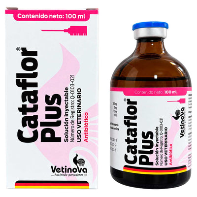 Cataflor Plus 100 ml - Antibiótico para Aves - Solución Inyectable - Vetinova