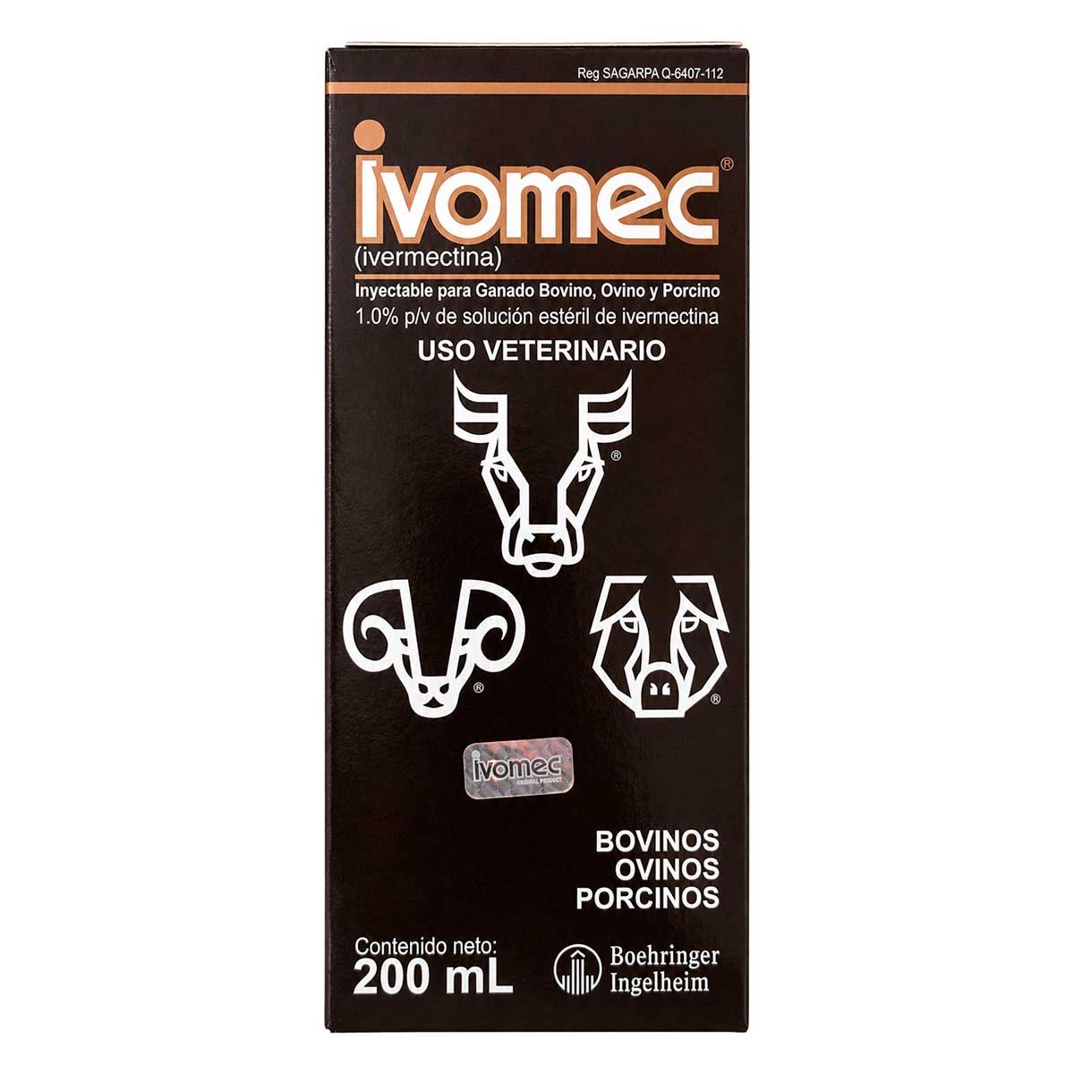 Ivomec 200 ml - Ivermectina 1% para Bovinos, Ovinos y Porcinos - Boehringer Ingelheim