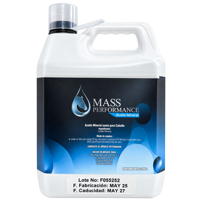 Aceite Mineral Mass Performance 3.78 Litros - Aceite Suave para Caballos - PiSA Agropecuaria