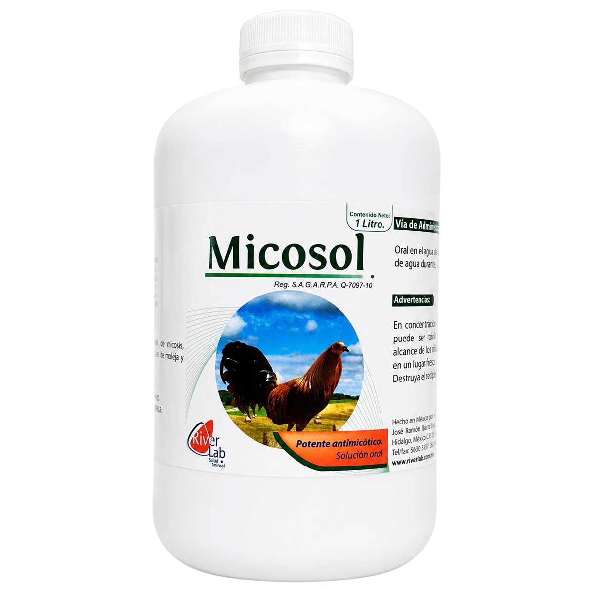 Micosol 1 Litro - Potente Antimicótico para Aves - Solución Oral - RiverLab