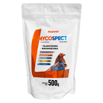 Mycospect 500 g - Antimicrobiano con expectorante para aves - Tilmicosina - Bromhexina - Maver