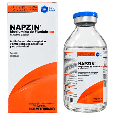 Napzin 250 ml - Antiinflamatorio, Analgésico y Antipirético Veterinario - Solución Inyectable - PiSA Agropecuaria