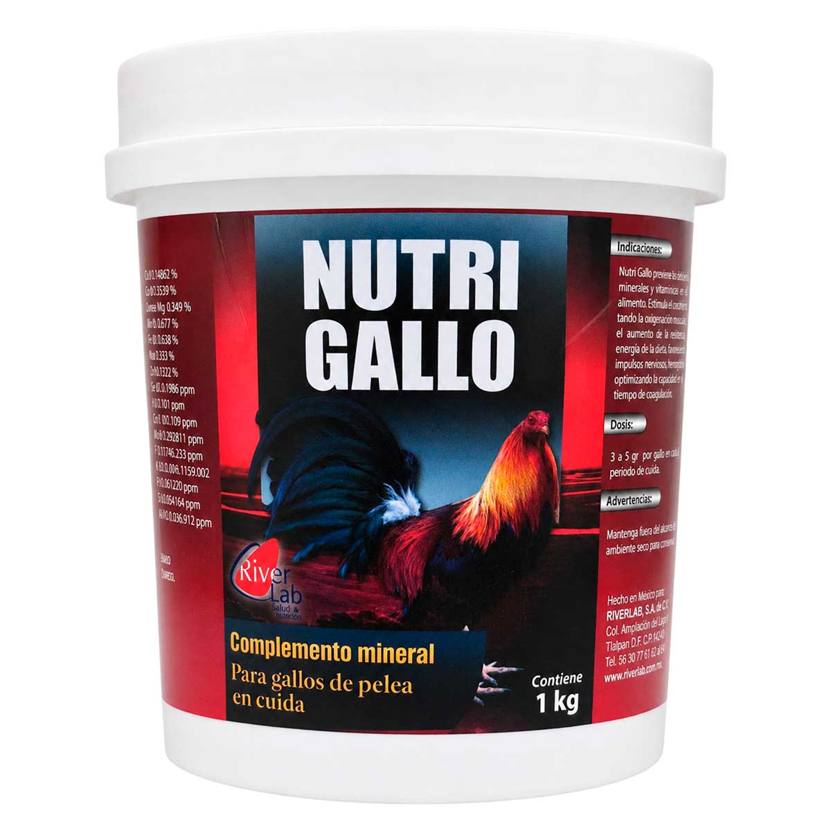 Nutri Gallo 1 kg - Complemento Mineral para Gallos de Pelea en Cuida - RiverLab