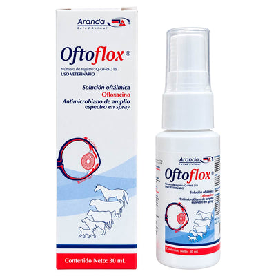 Oftoflox 30 ml - Antimicrobiano de Amplio Espectro en Spray - Solución Oftálmica - Aranda