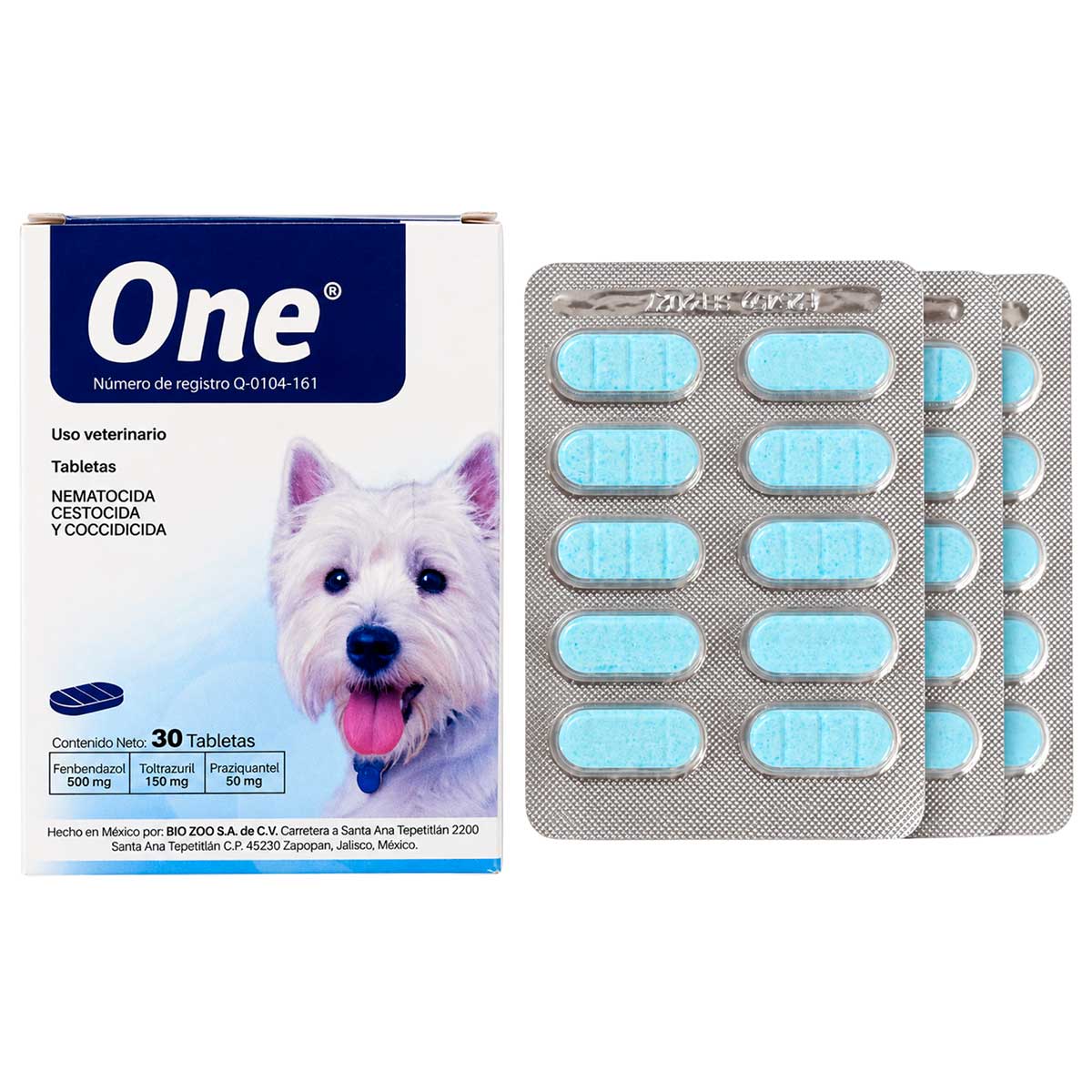 One 30 Tabletas - Desparasitante para Perros - Bio Zoo