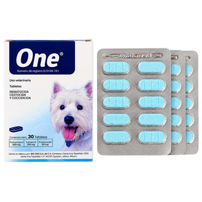 One 30 Tabletas - Desparasitante para Perros - Bio Zoo