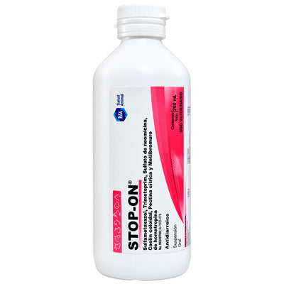Stop-On 250 ml - Antidiarreico Veterinario - Suspensión Oral - PiSA Salud Animal