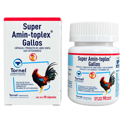 Super Amin-toplex Gallos 90 Cápsulas - Suplemento Vitamínico para Aves - Tornel